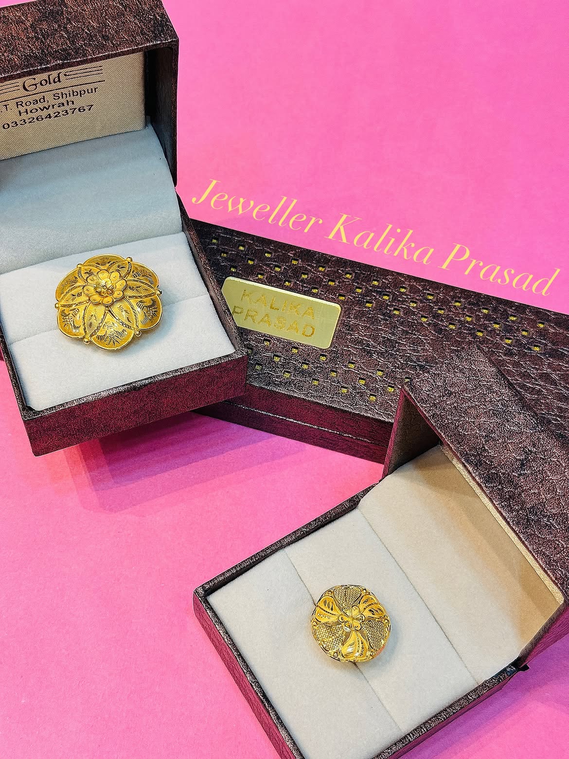 Handcrafted gold rings from Jeweller Kalika Prasad